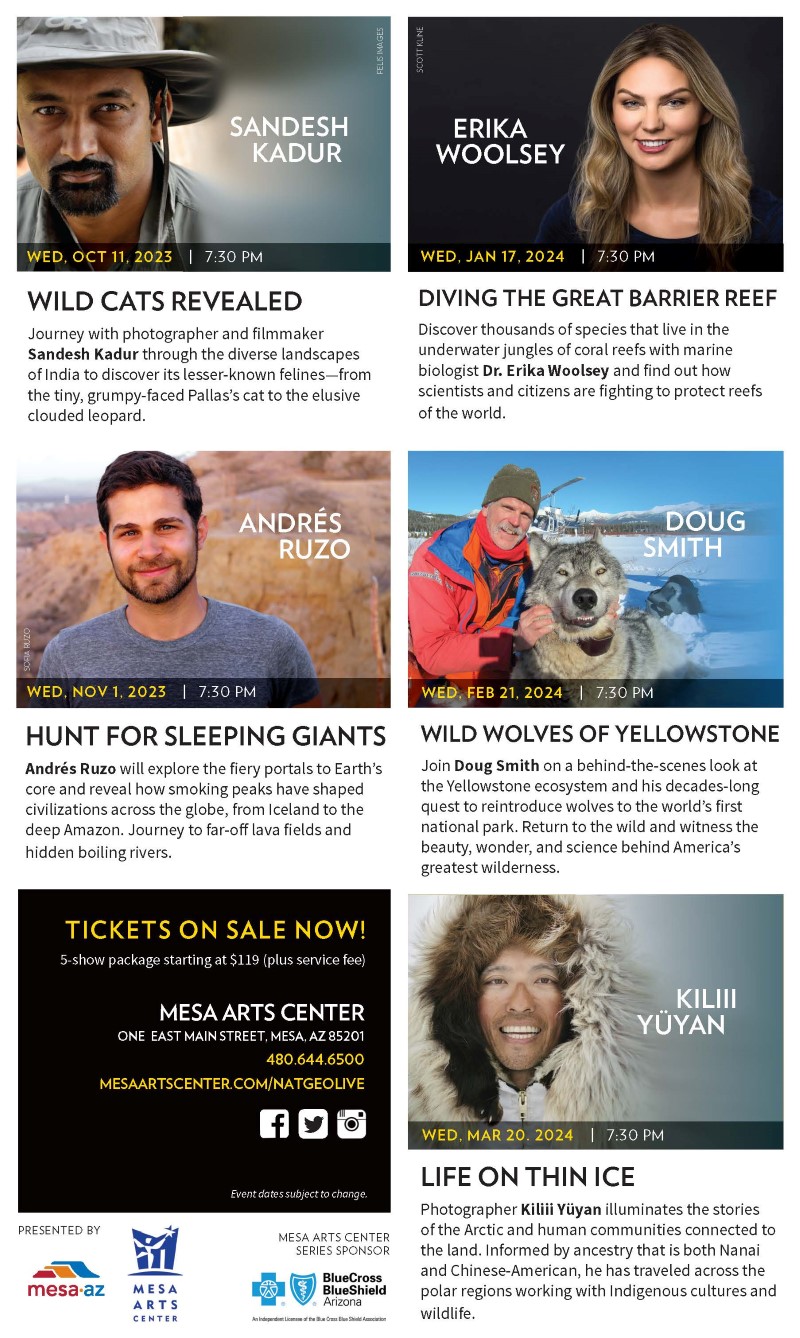 National Geographic Live Series Tickets 2023-24 - Mesa, Arizona